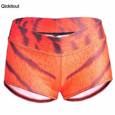 Image of Sexy Galaxy Scales Cute Cat Leopard Digital Print Elasticity Shorts