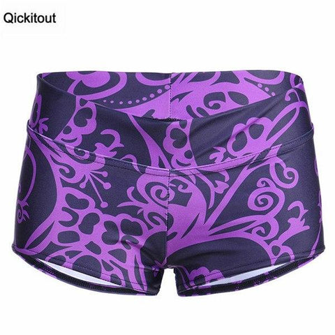 Image of Sexy Galaxy Scales Cute Cat Leopard Digital Print Elasticity Shorts