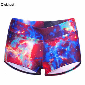 Sexy Galaxy Scales Cute Cat Leopard Digital Print Elasticity Shorts