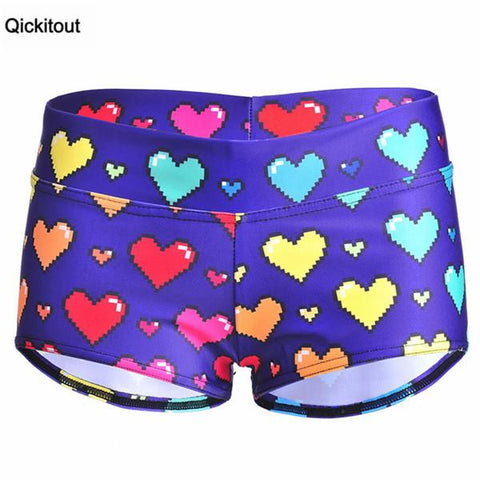 Image of Sexy Galaxy Scales Cute Cat Leopard Digital Print Elasticity Shorts
