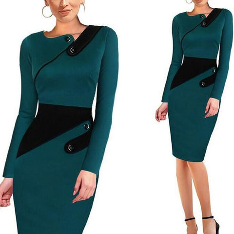 Image of Formal Elegant OL Office work slim Dress