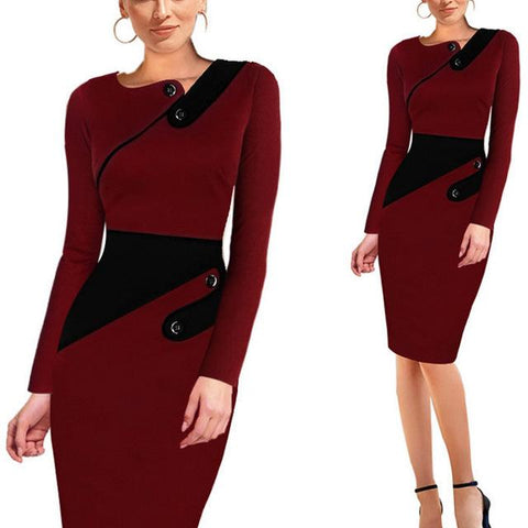 Image of Formal Elegant OL Office work slim Dress