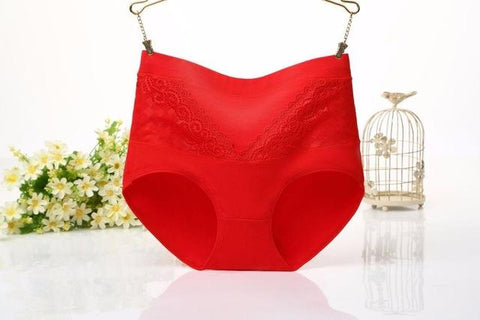 Image of High Waist Pure Cotton Body Shaping Abdomen Slim Underwear Breathable Large Size