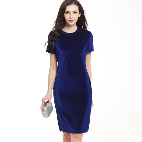 Image of Bodycon Velvet Summer Evening Party Dresse