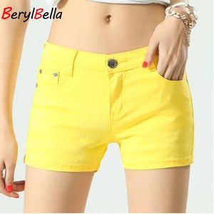 BerylBella Women Shorts Mujer Summer Elastic Waist