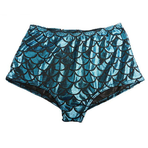 Image of High Waist Mermaid Skinny Stretch Shorts