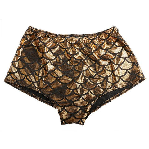 Image of High Waist Mermaid Skinny Stretch Shorts