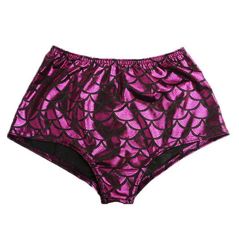 Image of High Waist Mermaid Skinny Stretch Shorts