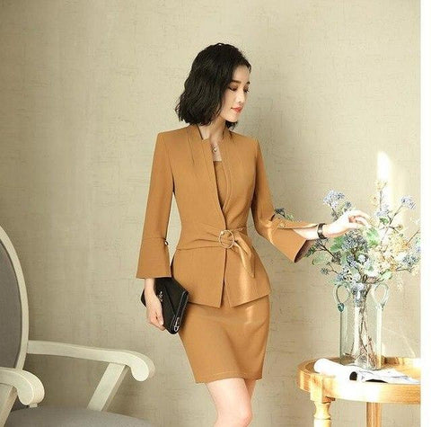 Image of Formal O Neck Sleeveless Plus Size Office Dress