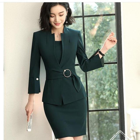 Image of Formal O Neck Sleeveless Plus Size Office Dress