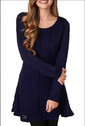 Image of Causal Plus Size S-5XL Short Sweater Dress