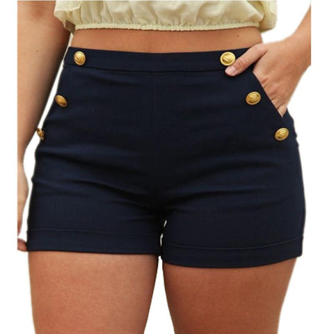 Image of Skinny Sexy Package Hip Solid Black Short Jeans Elastic Waist