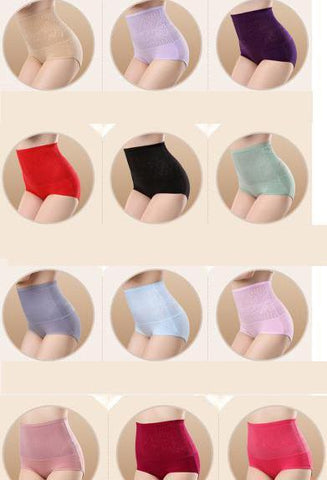 Image of High Waist Postnatal Cotton Panties Soft Breathable Shaping Waist Slim Underpants