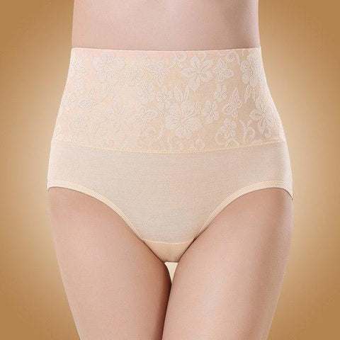 Image of High Rise Women Rose Print Underwear Bamboo Fiber Panties