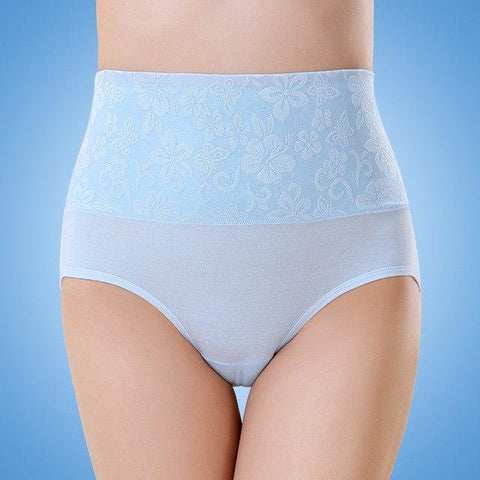 Image of High Rise Women Rose Print Underwear Bamboo Fiber Panties