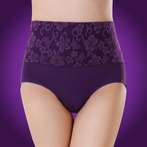 Image of High Rise Women Rose Print Underwear Bamboo Fiber Panties