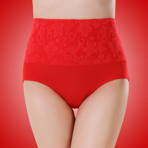 Image of High Rise Women Rose Print Underwear Bamboo Fiber Panties