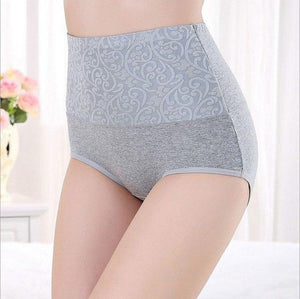 Plus Size Intimates Female Cotton Jacquard Knickers High Waist Panties