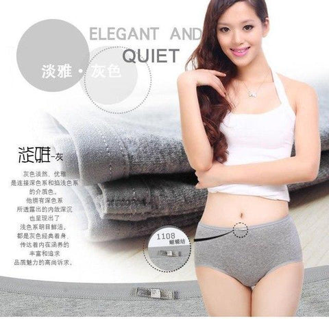 Image of Anti Bacterial Cotton Spandex Briefs Natural Color Comfortable Women Panties