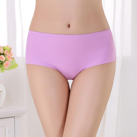 Image of Top selling girls mid waist ice silk comfortable seamless panties