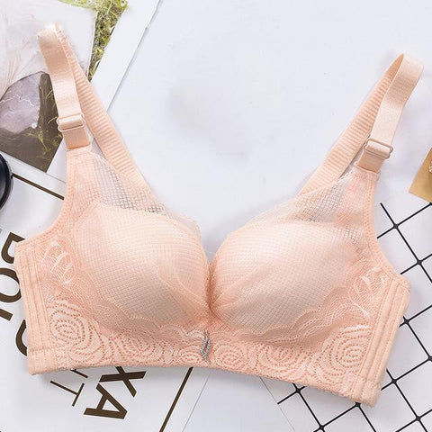 Image of Wireless Padded Up Embroidery Lace Bra