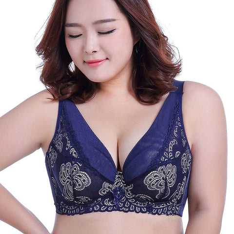 Image of push up bras women thin no padding mesh lace D E F cup