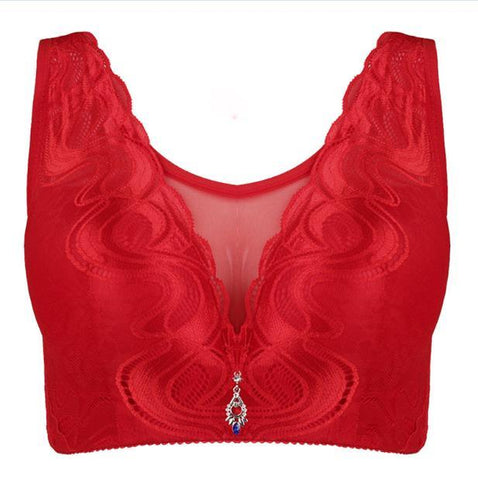 Image of Big Size Lace Bra Push Up Female Seamless Full Cup Brassiere Sutian