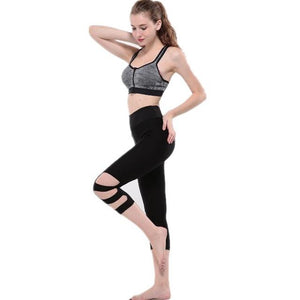 Pants hollow out trousers elastic pants fitness Leggings