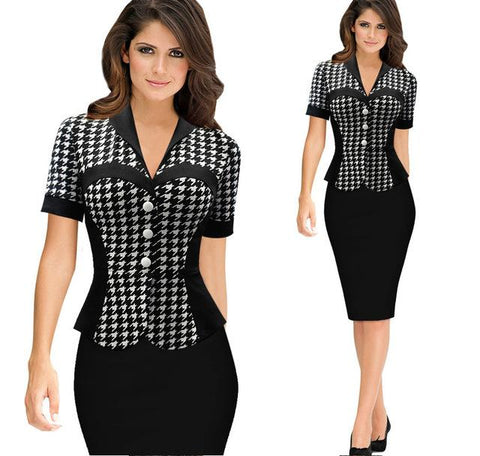 Image of New Women Formal Dresses For Work Faux Two Pieces